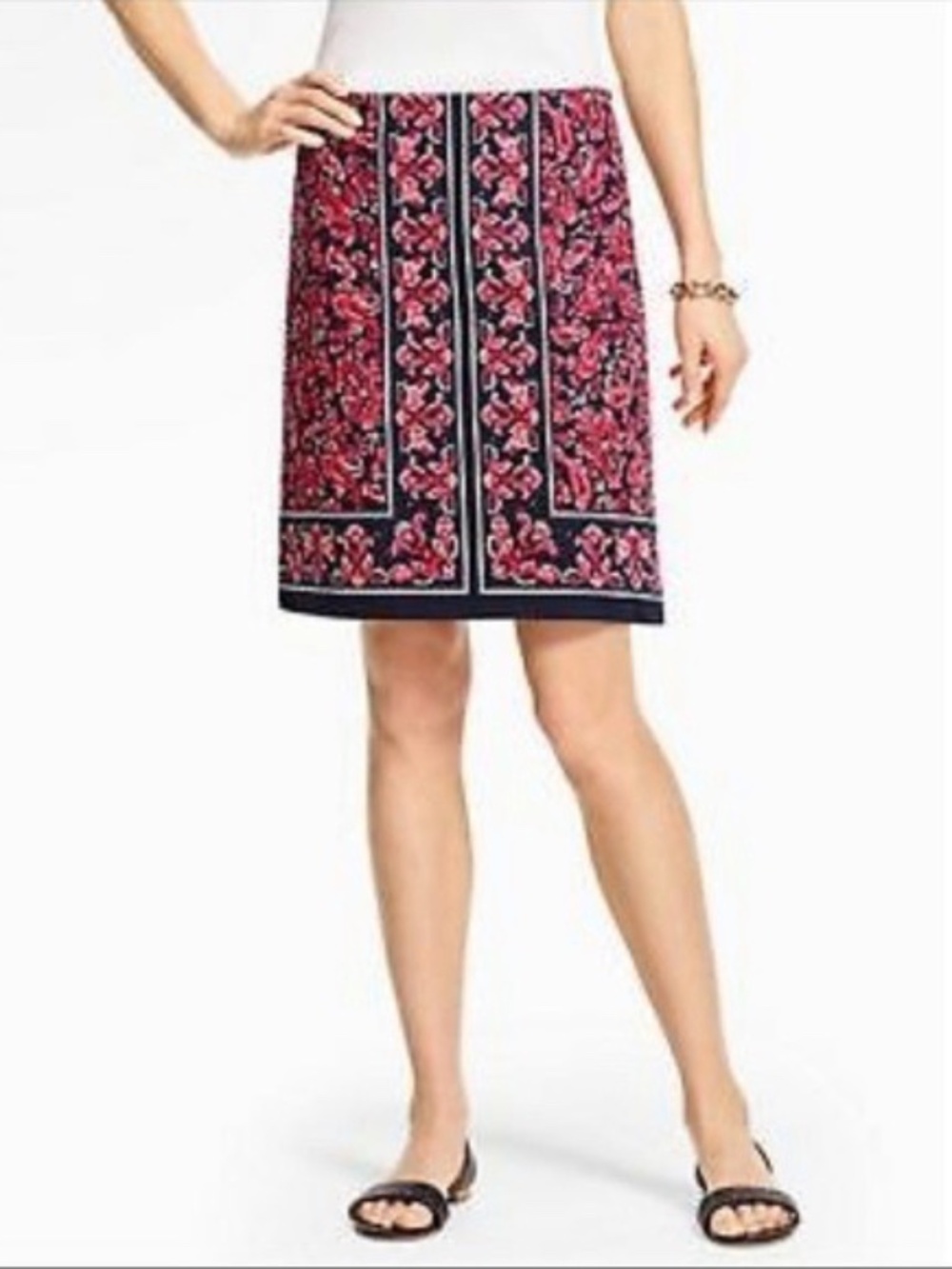 Talbots Red Bandana Paisley Skirt - Size 18W